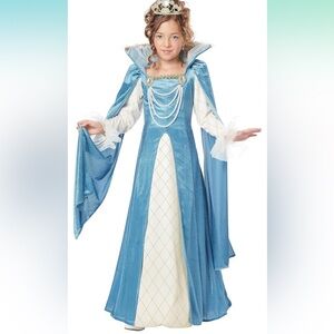 California Costume, Girls XS (4-6), Renaissance Queen Blue & White Costume